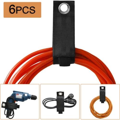 6PCS Extension Cord Holder Organizer Heavy Duty Storage Straps Fit With Garage Hooks And Pool Hose Hangers Straps Storage Belt