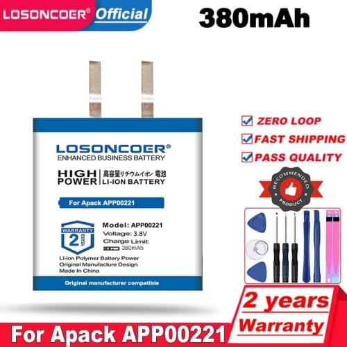 LOSONCOER Top Brand 100% New 380mAh Battery for Apack APP00221 Batteries + free tools