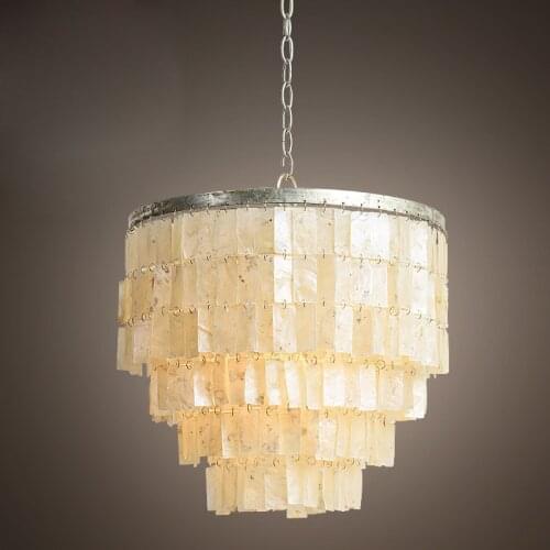 American garden natural shell pendant light bedroom restaurant bar dining room decorative hanging light lamps