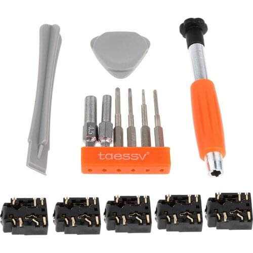 5Pcs 3.5mm Jack Headset Headphone Audio Port for Microsoft Xbox One S Controller + Screwdriver + Prying Tool