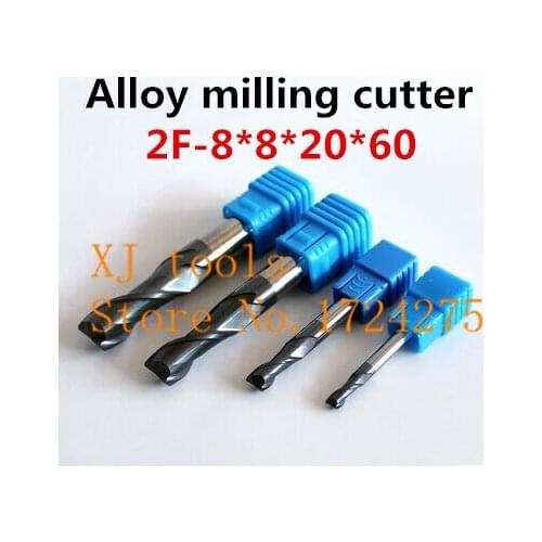 Free shipping new 2F-8.0*8*20*60L HRC50 carbide end mill, alloy milling cutter, milling cutter milling