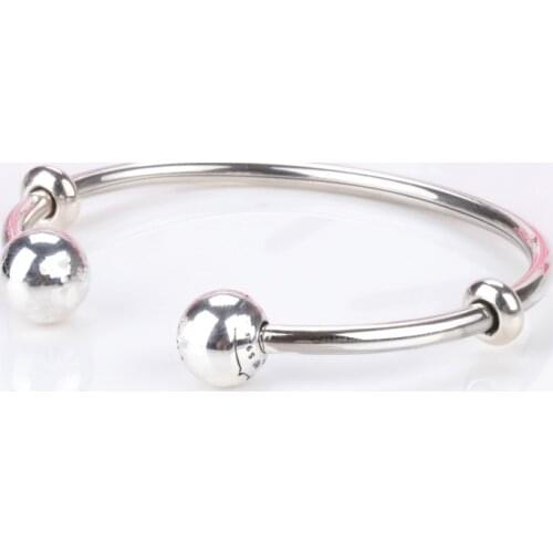 Bewill Authentic 100% 925 Sterling Silver Open-end Bangle & Bracelet Luxury Jewelry