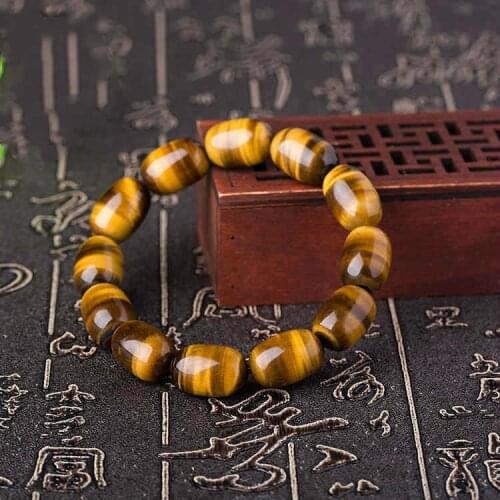 Natural Semi-precious Stone Bracelets Yellow Tigereye 11x16mm 13x18mm Drum Beads Strand AB+ A 2A Grade Top Selling