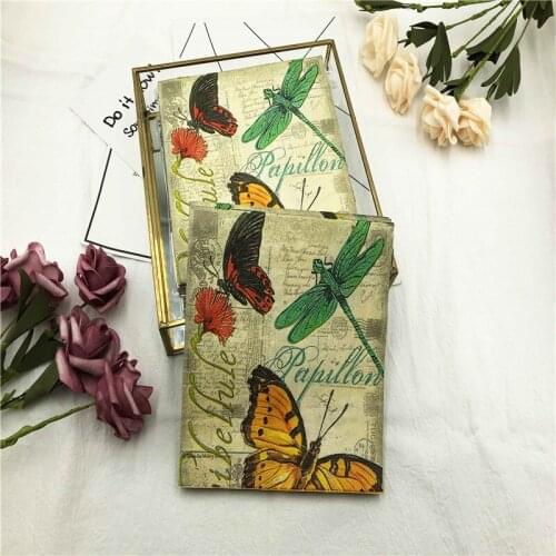 33*33cm 20pcs Color Printed Napkin Paper Butterfly Dragonfly Flower Butterfly Stamp Birthday Wedding Party Home Beautiful Decor