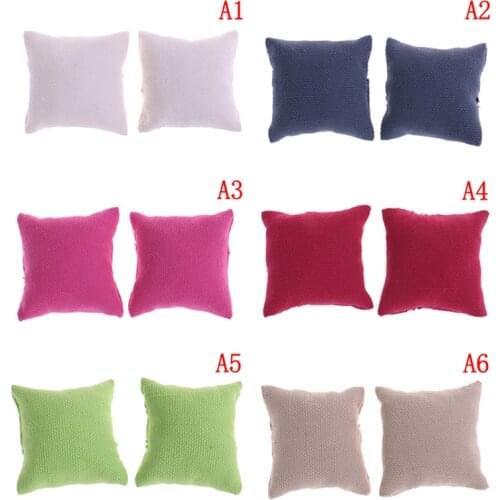 2Pcs Flower Pillow Cushions For Sofa Couch Bed 1/12 Dollhouse Miniature Furniture Toys