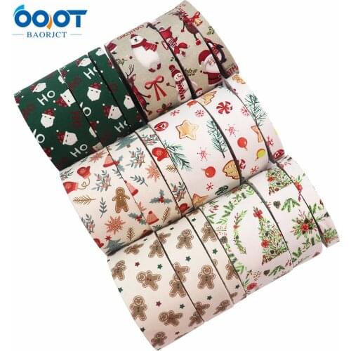 Double-Sided Christmas Cloth Ribbons 5 Yards M-21623-854 38MM DIY Crafts Hairclip Apparel Accessories and Sewing Decorations