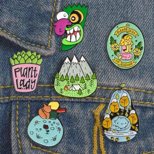 Adventure enamel pin little Prince Snow Golem badge brooch Big Red Nose Horror mask Lapel pins Shirt bag jewelry women men Gift