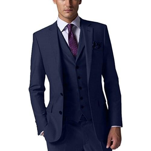 Brand New Groomsmen Two Buttons Groom Tuxedos Notch Lapel Men Suits Wedding Best Man Blazer ( Jacket+Pants+Vest+Tie ) C460