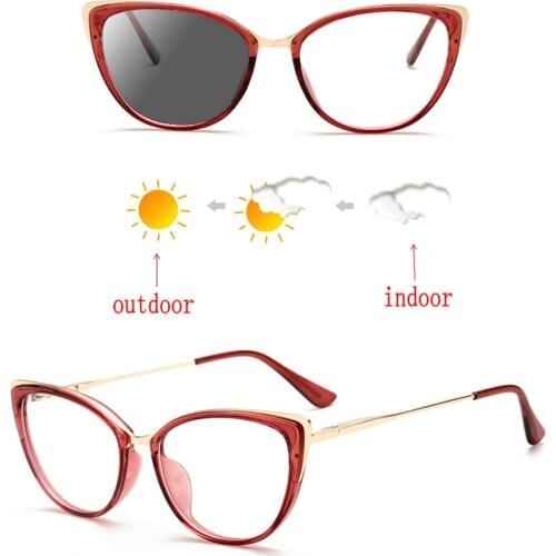 Transition Sunglasses Photochromic Myopia Lens Women Glasses Frame Nearsighted Glasses Prescription 0 -0.5 -0.75 To -4.0 NX