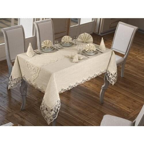 Hanzade Table Cloth 26 Piece Cream