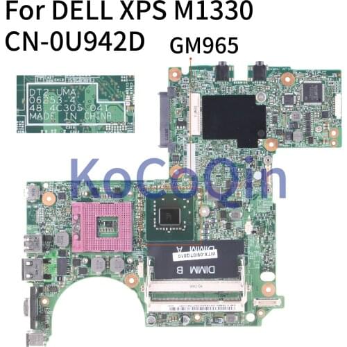 KoCoQin Laptop motherboard For DELL XPS 1330 1318 M1330 M1318 Mainboard 06253-4 48.4C305.041 CN-0U942D 0U942D GM965