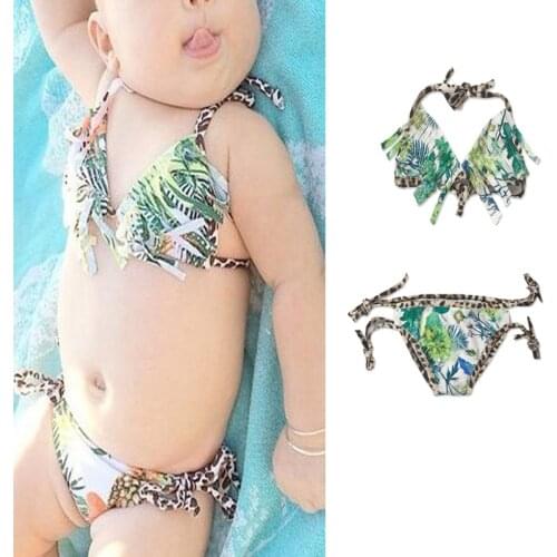 Newborn Toddler Infant Baby Girls 2pcs Swimwear Baby Girl Bra Swimsuit Swimwear Beach Suit Bathing Suit