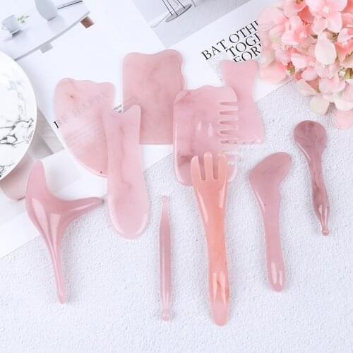 Gua Sha Hars Massager Rose Quartz Gezicht Guasha Hars Massage Board 100% Natuurlijke Hars Schrapen Voet Massage Tool New