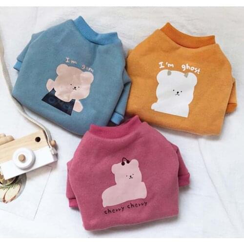 Soft cute cream bear sweater cat clothes autumn and winter puppies warm clothes method fight Pomeranian Teddy