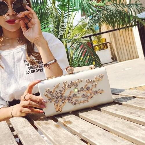 Fashion new style with diamond rhinestone clutch all-match one-shoulder diagonal fashion diamond dinner chain bag tide