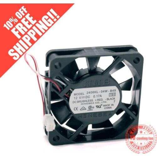 NEW NMB-MAT Minebea 2406KL-04W-B49 6015 12V 6CM cooling fan