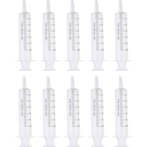 10pcs Disposable Syringe Single Use Syringe Feeding Syringe For Home Disposable Syringe With Silicone Syringe (60ml)