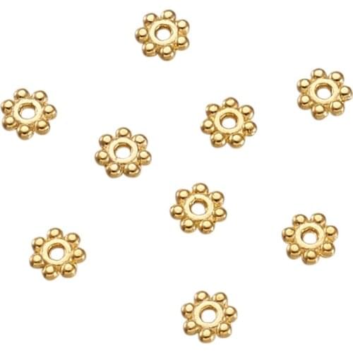 Pandahall 500pcs Alloy Spacer Beads Golden Daisy Flower Spacers Bead for DIY Bracelet Necklace Jewelry Making Accessories