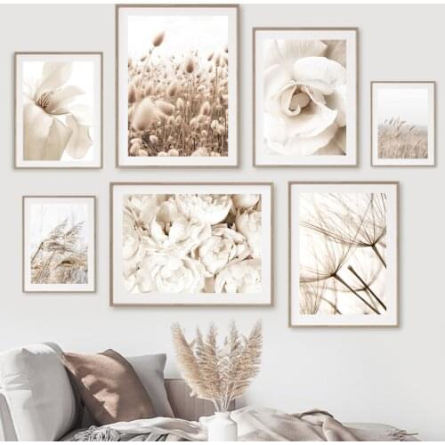 Peony Rose Flower Reed Dandelion Decoration Wall Art Canvas Painting Posters And Prints Wall Pictures For Living Room Home Decor