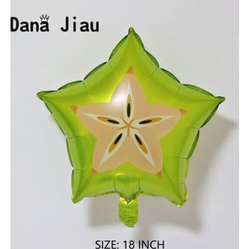 18inch carambola star Aluminum foil Balloons Birthday Party baloon summer fruit festival decorations kids toy inflate air ball