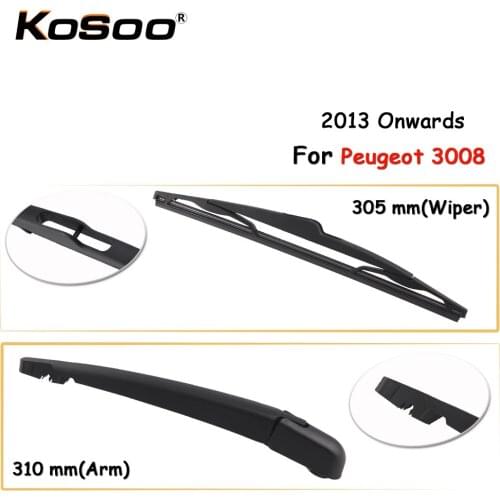 KOSOO Auto Rear Car Wiper Blade For Peugeot 3008,305mm 2013 Onwards Rear Window Windshield Wiper Blades Arm,Car Accessories