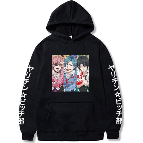 Yarichin Club-Women Boy Oversized Hoodie Bj Love Korean Tops Anime Print Streetwear Alexa Comics LGBT Fashion