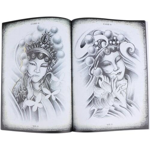 China Traditional Opera Painting Drawing Tattoo Flash Sketch Reference Book Designs Tattoos Sketch Book