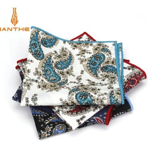 Paisley Printed Handkerchief Wedding Hanky for Mens Suit Pocket Square Casual Business Tie Set Handkerchiefs 25*25 cm Towel
