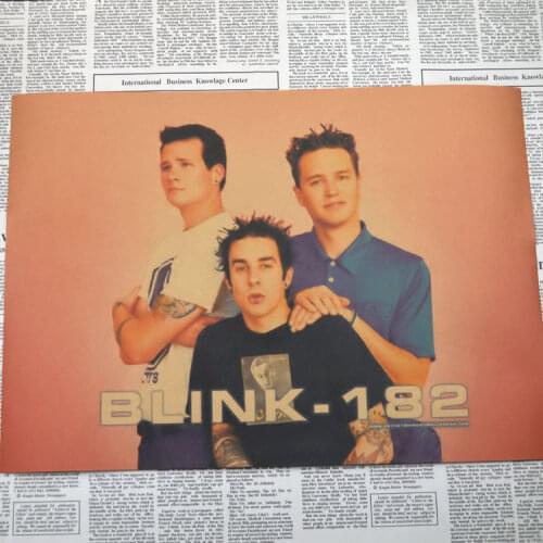 Vintage Poster The Blink 182 rock band Kraft retro punk rock poster European and American music team star drawing retro poster