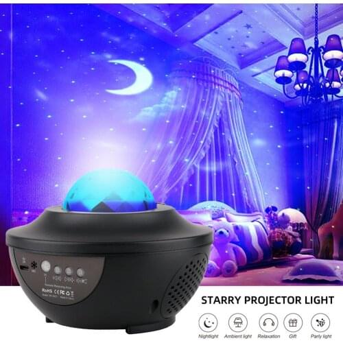 Starry Sky Pojection Lamp LED Rotating Night Light USB Voice Control Desktop Lamp Bedroom Bedside Lamp Decorative Night Light