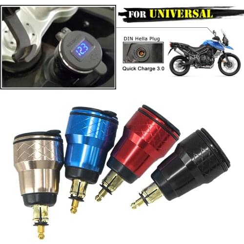 Motorbike QC 3.0 Dual USB Charger Plug Socket Cigarette Lighter Adapter LED For BMW S1000XR/RR R9T F900R For Triumph Tiger 800XC