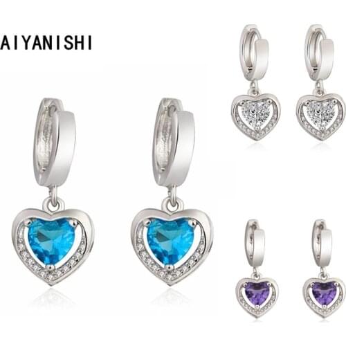 AIYANISHI 925 Sterling Silver Stud Earrings High Quality Woman Fashion Jewelry New Peach Blossom Sona Diamond Hot Sale Earring