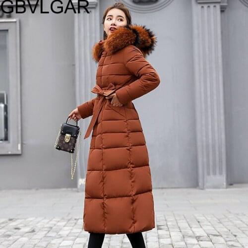 2020 New Arrival Fashion Slim Women Winter X-Long Jacket Cotton Padded Warm Thicken Ladies Coat Long Coats Parka Female Jackets