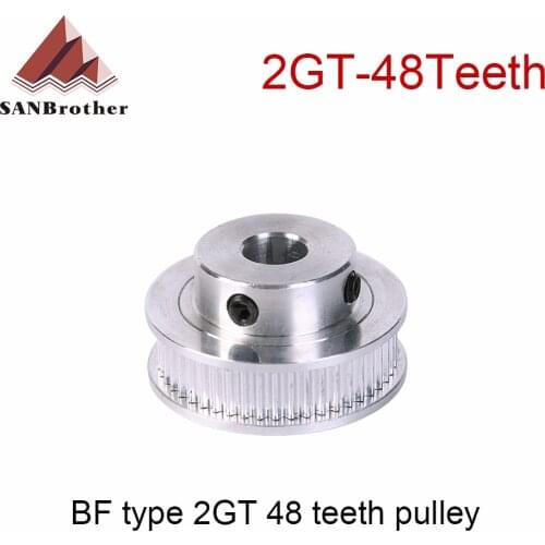 48 teeth GT2 Timing Pulley Bore 5mm 6mm 6.35mm 8mm 10mm for belt used in linear 2GT pulley 48Teeth 48T