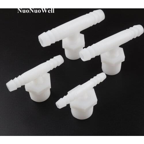 10pcs/lot G1/2 Male Thread-8~12mm Pagoda Tee Connectors Food Grade PE Pipe Joint Aquarium Fish Tank Air Pump Aerator Hose Joints
