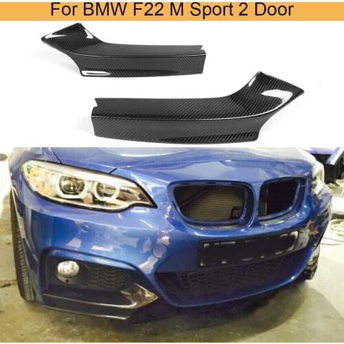 2 Series Carbon Fiber Front Bumper Splitters Lip Spoiler For BMW F22 M Sport Coupe 2014-2017 Convertible M235i M240i Diffuser