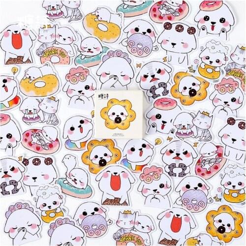 45 Pcs/Set Cute Cartoon Puppy Paper Sticker Mobile Decorative Stickers Scrapbooking DIY Craft Stickers