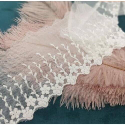 5 Meters/lot 10cm Width Free Shipping Delicate Off White Cotton Lace Trims Lace Applique Sewing Trims Fabric DIY Crafts