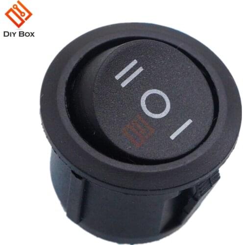 5PCS Mini Round Black 3 Pin SPDT ON-OFF-On Rocker Switch Snap-in Car Boat Toggle