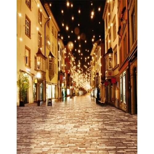 5x7ft Street View in Night Photography Backdrops Photo Props Studio Background