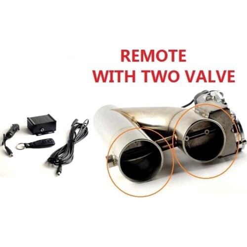 Free shipping 2 2.5 3.0 inch SS304 doubled valve Pipe Muffler cutout Bypass Exhaust Trim Down Tube Remote Control