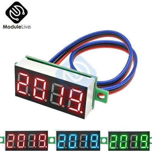 DC 0-100V 0.36" 0.36Inches Digital Voltmeter Panel 4 Digit Car Voltage Meter 12V 48V 60V Battery Capacity Tester Detector Tools