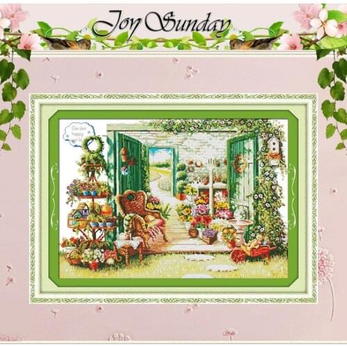 Flower Shop Patterns Counted Cross Stitch 11CT 14CT Cross Stitch Set Wholesale Scenery Cross-stitch Kit Embroidery Needlework