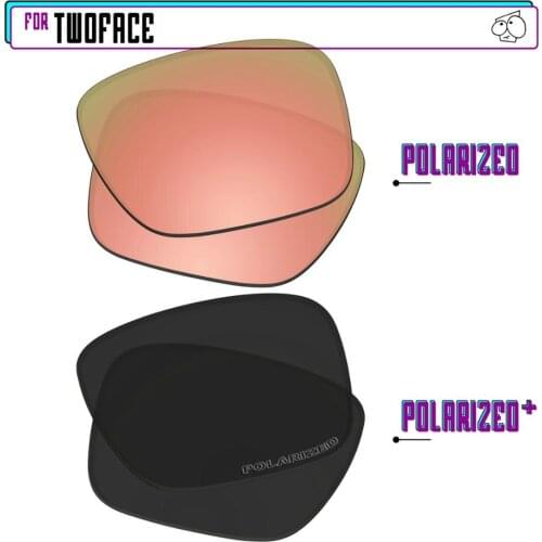 EZReplace Polarized Replacement Lenses for - Oakley TwoFace Sunglasses - BlackP Plus-RoseP