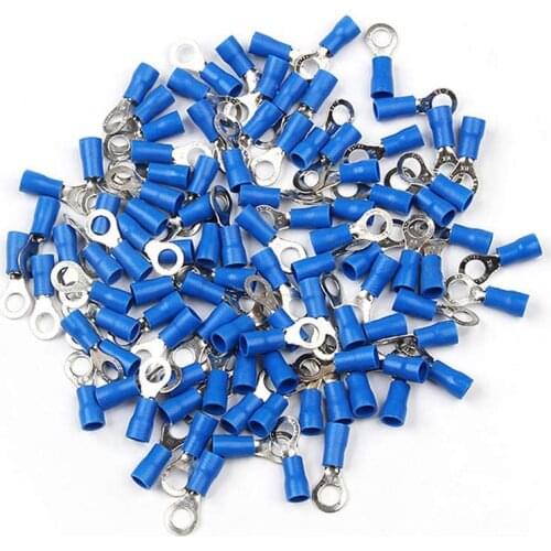 Maasco 200PCS RV-2 Terminal Ring Lugs Insulated 1.5-2.5 mm2 wire Connector MYU-302/402/502/602/802/1002 (MADE IN TURKEY)
