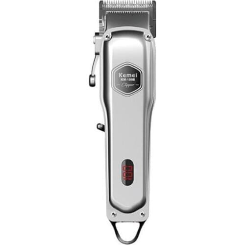 Kemei hair trimmer KM-1998 rechargeable hair clipper haircut machine oil head clipper white hair carving beard trimmer LCD