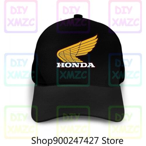 Classic Biker Honda Baseball Cap Hats - Premium Quality Tee - Flock Design