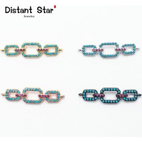 Handmade Cubic Zirconia Connector For DIY Jewelry, Ladies Bracelet Jewelry, Micro Pave CZ Connector