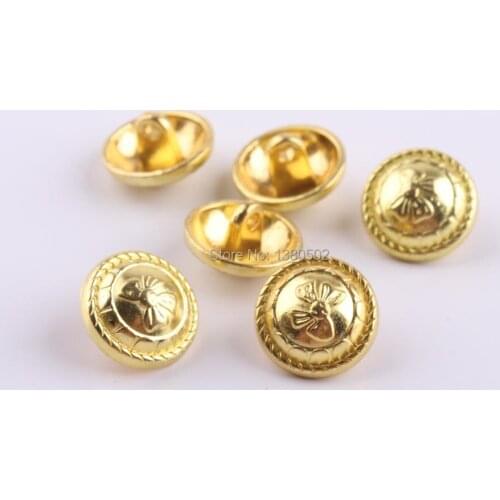 20PCS/lot 12/15mm Gold Color Golden One-Hole Metal Sewing Buttons For Clothing Garment jeans