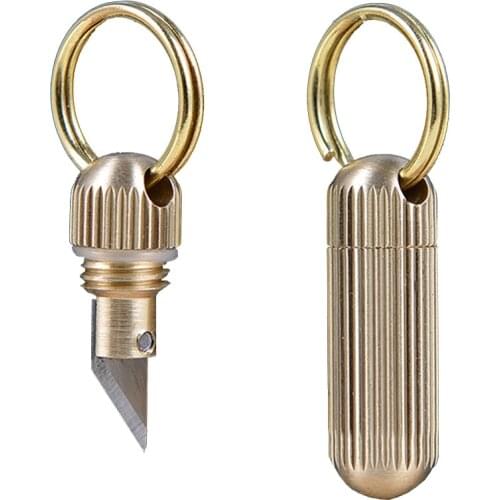 Hot Stainless Steel Multi-function EDC Portable Tiny Mini Tool Key Ring Pendant Cutting Tool Capsule Knife